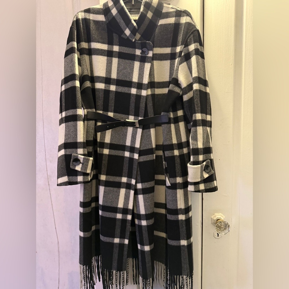 Brandnew Cubic Women Checkered Coat